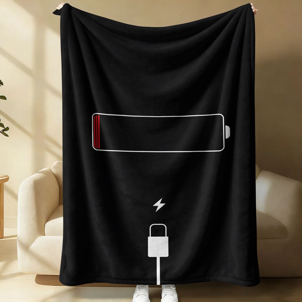 The Office Tech - Minimalistische flanellen deken met print van