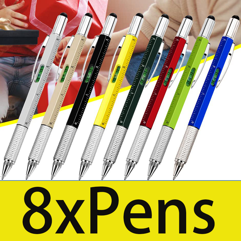 Office Productivity Tech - 8 stuks 6 in 1 multitool-pen